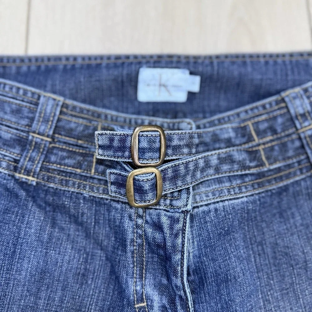 VTG/Y2K Calvin Klein Jeans Womens 2 Buckle Waist Bootcut Slub Denim NW ZDJC52579